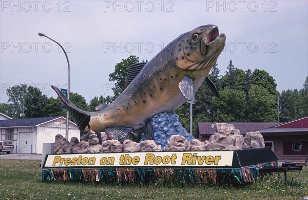 2000s United States -  Fish float on the Root River, Preston, Minnesota 2003