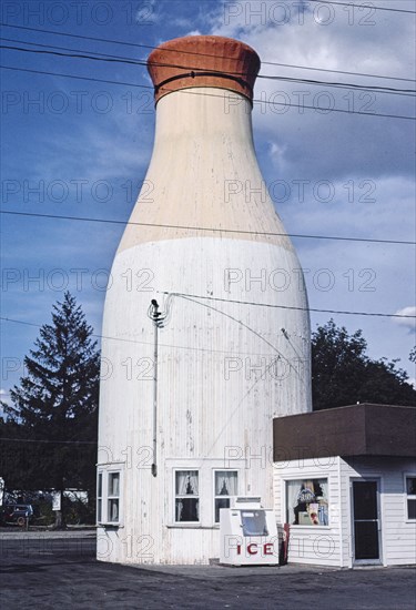 1980s America -  The Milk Bottle Restaurant, Raynham, Massachusetts 1984 (date per original caption)