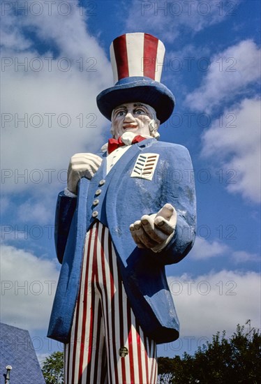 1980s America -  Uncle Sam Fast Food symbol, Toledo, Ohio 1988