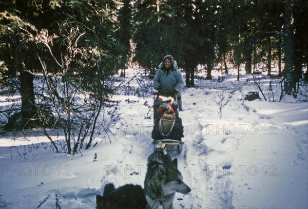 Mary Shields arriving Rohn River ca. March 1974