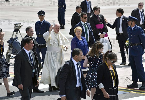 Pope Francis arrived in Iquique to end his visit to Chile ca. 2018