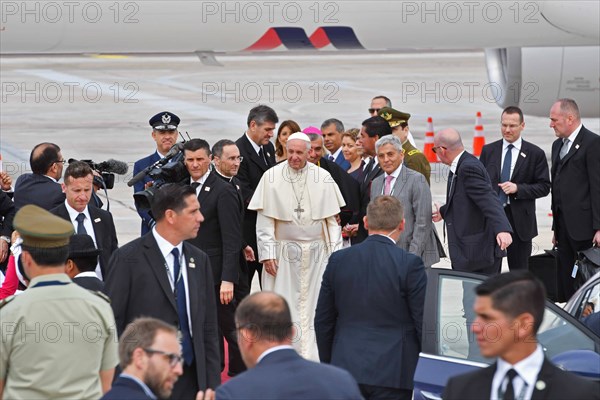 Pope Francis arrived in Iquique to end his visit to Chile ca. 2018