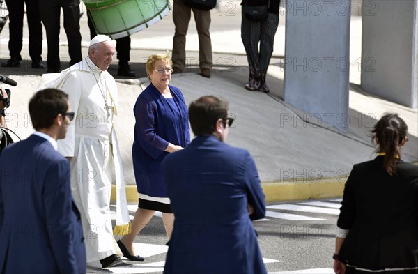 Pope Francis arrived in Iquique to end his visit to Chile ca. 2018