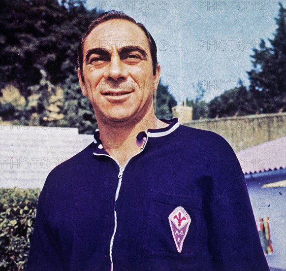 Italian-Argentines football coach Bruno Pesaola with A.C. Fiorentina ca. 1968-1971