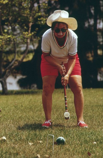 On the Croquet Court at Century Village Retirement Community ca. 1975