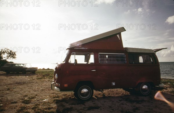 Beach at Little Duck Key. Camping Is Popular Throughout the Keys, and Many Have Large Commercial Facilities. These Do Not Yet Exist at Little Duck, But Camping and Trailers Are Permitted ca. 1975