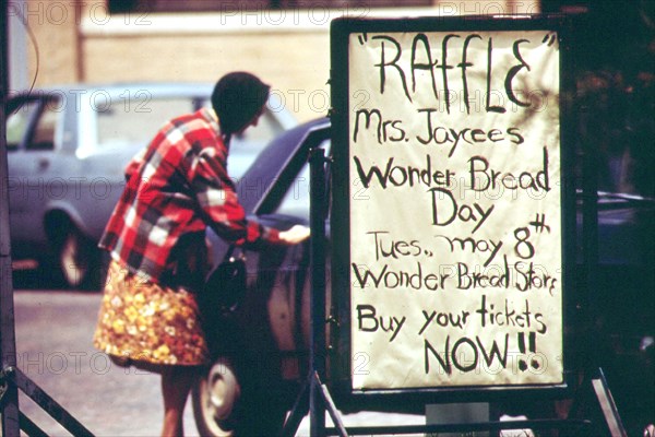 Sign in front of Jefferson County Courthouse in Fairbury, May 1973 NE