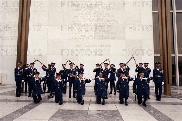The U.S. Air Force Presidential Honor Guard Drill Team