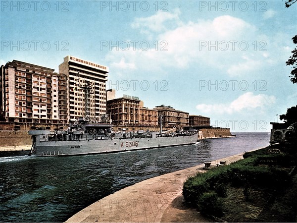 The Italian Amphibious warfare ship Anteo (A 5306) in Taranto (unknown date)