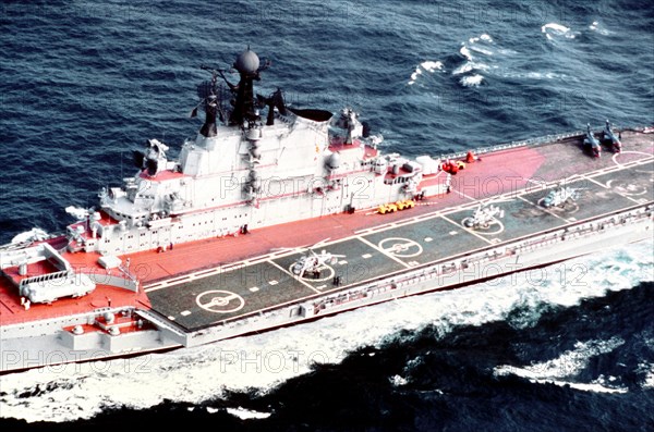 Soviet guided missile V/STOL KIEV class aircraft carrier