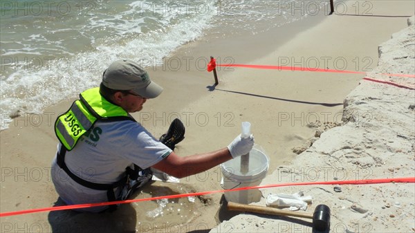 USGS Sediment Sampling at St. George Island State Park ca. 2010