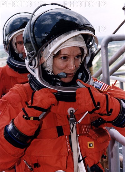 STS-84 Pilot Eileen Marie Collins participates in Terminal Countdown Demonstration Test (TCDT) activities at Launch Pad 39A ca. 1997