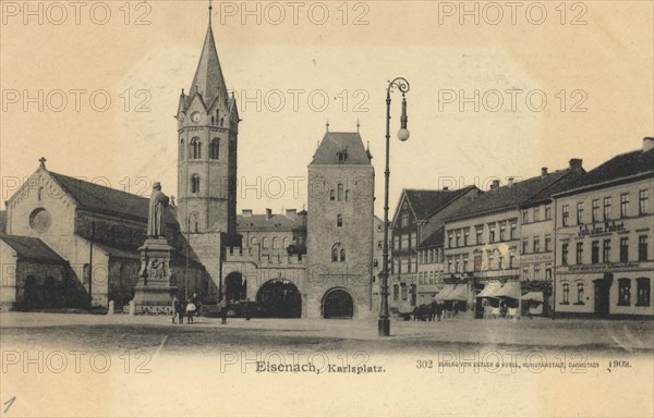 Karlsplatz et monument de Luther à Eisenach