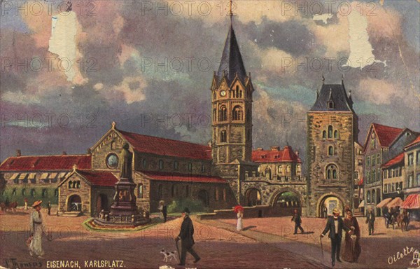 Karlsplatz et monument de Luther à Eisenach