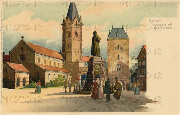 Karlsplatz et monument de Luther à Eisenach