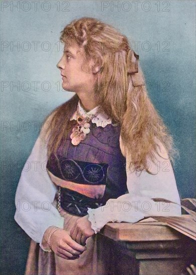 Swedish girl with long hair and costume