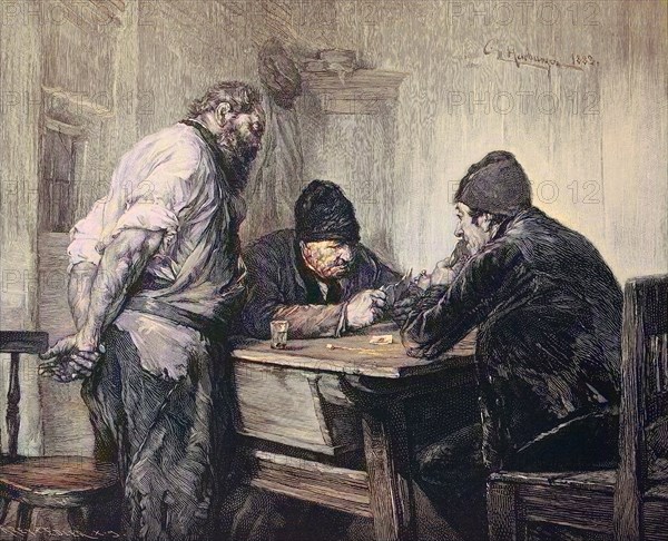 Zwei alte Männer beim Kartenspiel