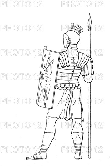 Roman soldier with rails armor