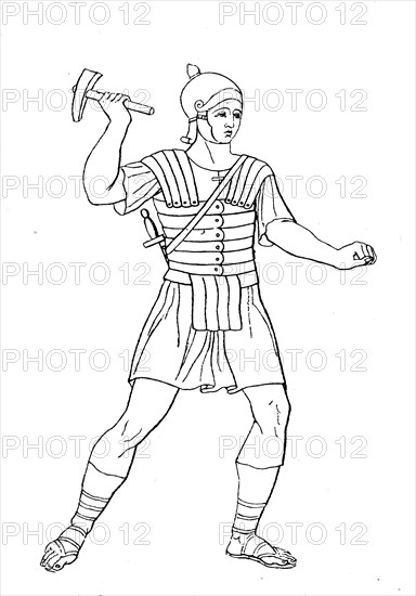 Roman soldier with rails armor