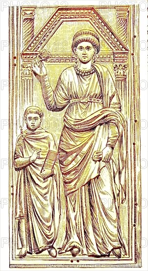 Galla Placida and her son Valentinian III