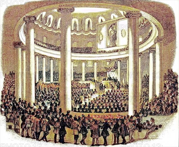 A meeting of the German National Assembly in St. Paul's Church in Frankfurt