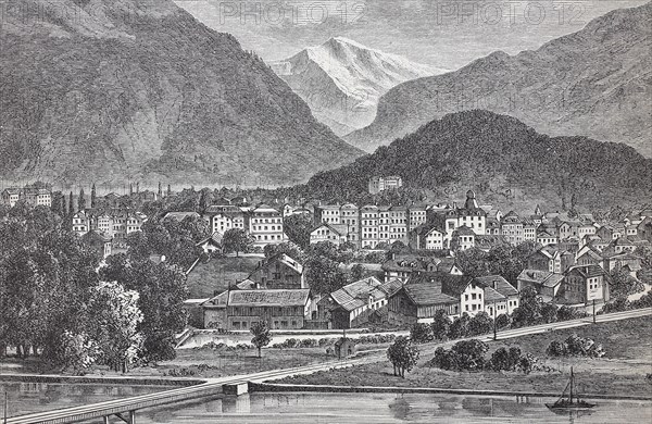 The town of Interlaken in Switzerland