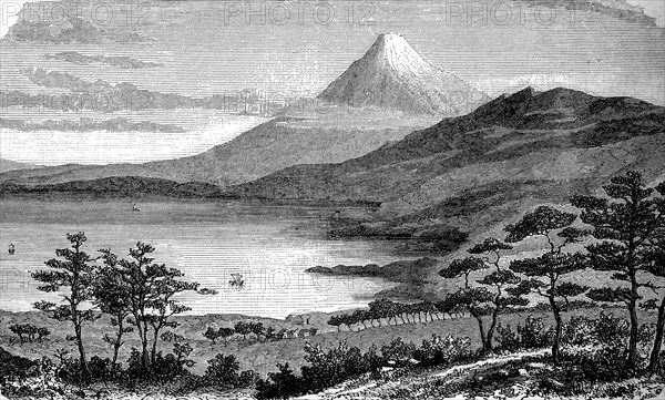 Fujijama mountain in Japan in 1880