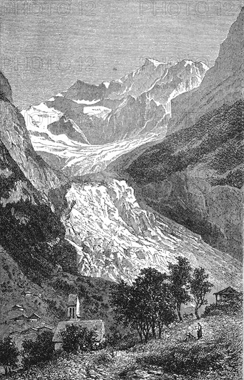 The Grindelwald Glacier in Switzerland in 1880