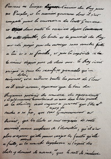 handwritten letter from King Louis XVI