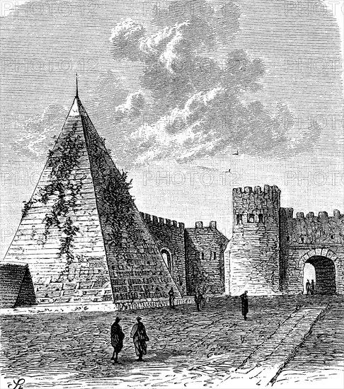 The Pyramid of Cestius in Rome