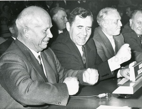 Nikita Khrushchev and  Andrei Gromyko