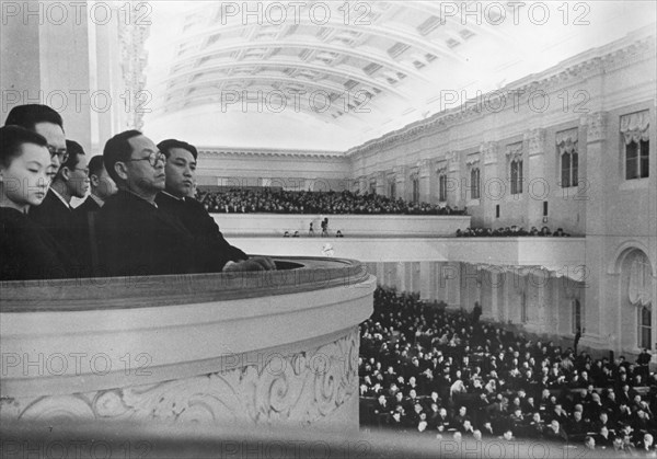 Sung sits with the Korean delegation