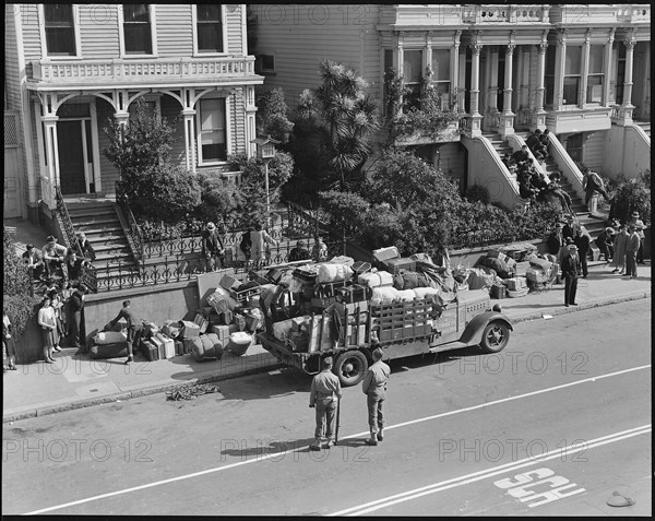 Moving day for Japanese Americans going to internment camps