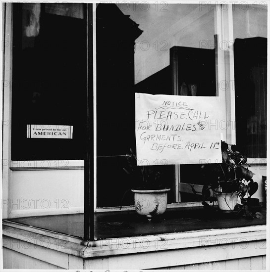 Shop closed due to Japanese American owners being interned