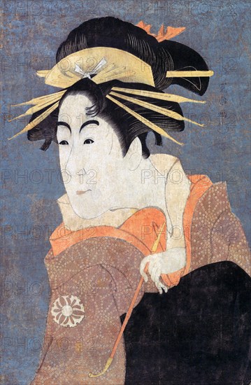 Matsumoto Yonesaburo as Kewaizaka no Shosho in the Play "Katakiuchi Noriyaibanashi"