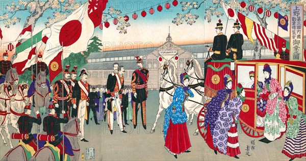 Visit of the Empress to the Third National Industrial Promotional Exhibition at Ueno Park