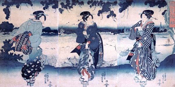Women near a river