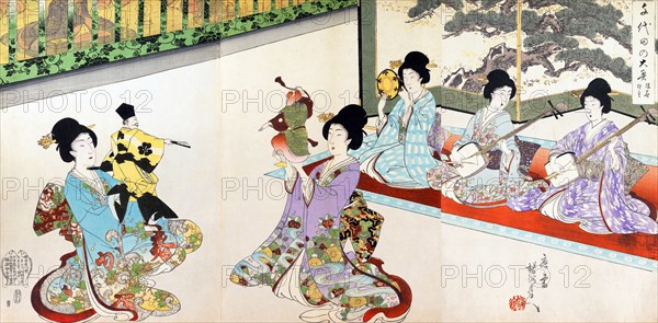 Ladies in Waiting of the Chiyoda Castle: Sword Practice and Puppet Kyogen