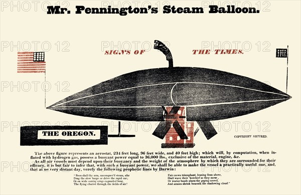 Mr. Pennington's steam balloon, signs of the times : The Oregon