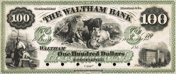 Waltham Bank one hundred dollar Note