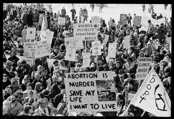 Right to Life demonstration at the US Capitol, Washington, DC, 1/23/1978.