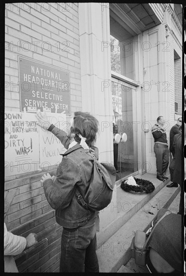 Protest Signs Outside Selective Service