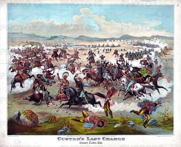 Custer's last charge print -  ca. 1876