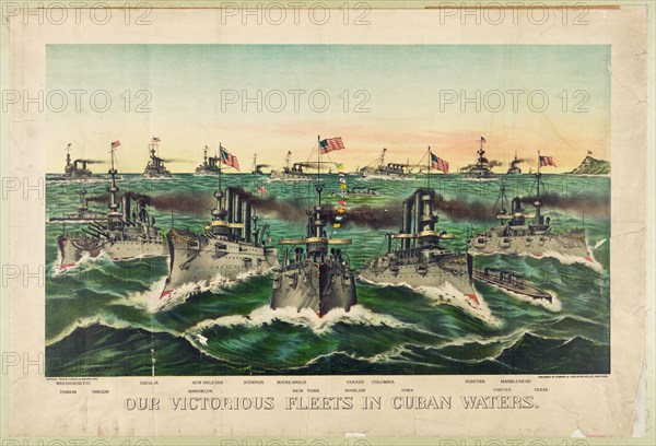 Our victorious fleets in Cuban waters c 1898