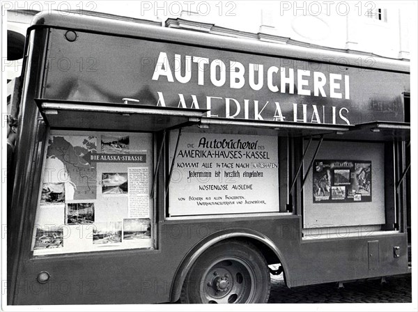 The exhibition space of the bookmobile