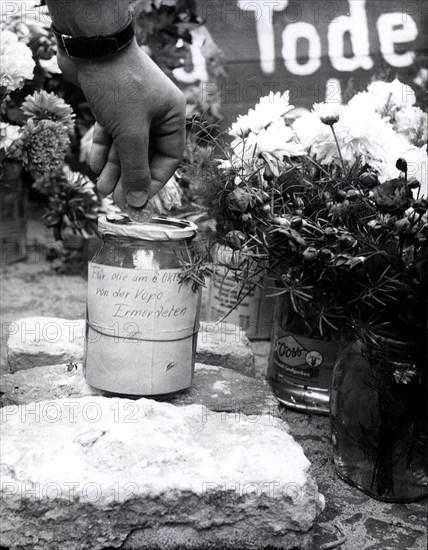 October 1961 - Small Can to Collect Money From Residents Living in the District of Kreuzberg In Order to Purchase Wreaths For The East 2 East Berlin Residents Who Died Crossing The River Spree By Volkspolizei on Oct. 06
