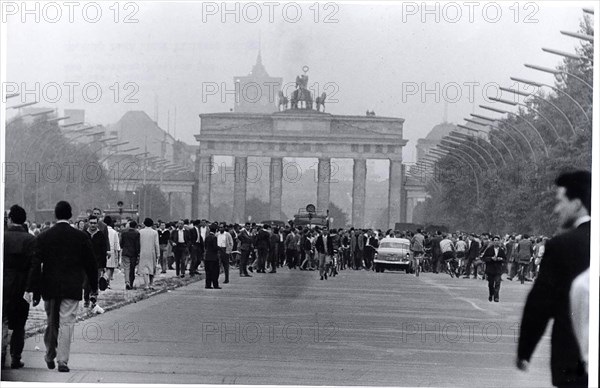 August 1961 - Crowds of West Berliners Stand Before the Now Closed Brandenburg Gate, Formerly a Principle Crossing Point Between the Two Berlins