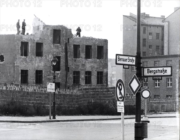 10/10/1961 -  Directly Located at the Border, a House Is Being Destroyed, Tuesday Oct. 10