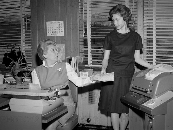 1968 - a teleticket machine that automatically prints airline tickets as directed by the airline’s computer system. Lewis Research Center