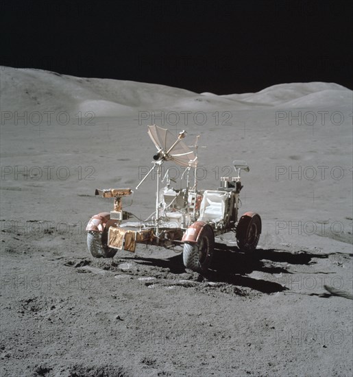 This is an excellent view of the Lunar Roving Vehicle (LRV)